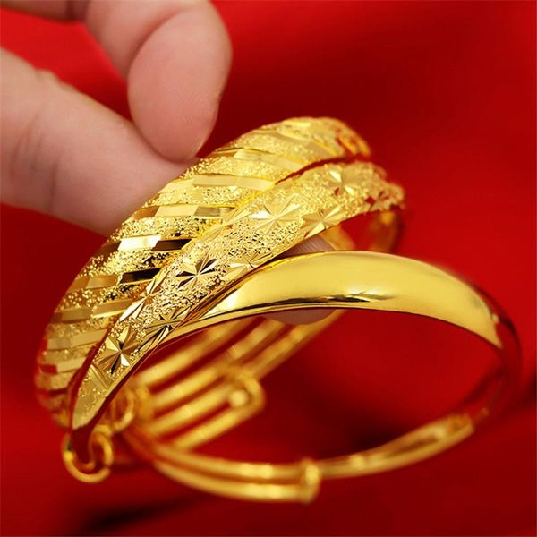 new fashion smooth thickened adjustable carved pattern gold bangle accessories bracklet for women men copper jewelry gift daily, Black
new fashion smooth thickened adjustable carved pattern gold bangle accessories bracklet for women men copper jewelry gift daily, Black