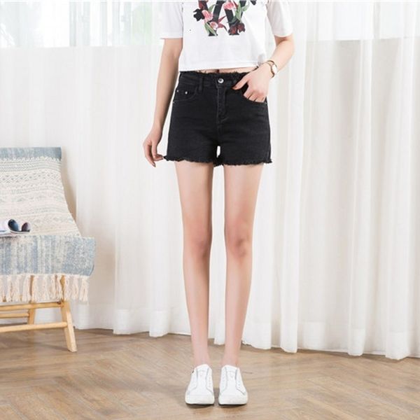 women's shorts women denim black-waisted shorts ladies breech will see girls korean clothes 6hxm, White;black
women's shorts women denim black-waisted shorts ladies breech will see girls korean clothes 6hxm, White;black