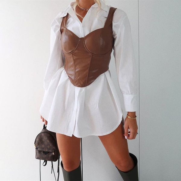 faux pu leather tank push up brown corset crop women club party sleeveless female backless camis tees 2021, Black;white
faux pu leather tank push up brown corset crop women club party sleeveless female backless camis tees 2021, Black;white