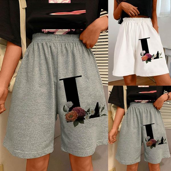 women's shorts womens summer high waist elastic drawstring letter embroidery students street casual loose fashion chic bf 2021, White;black
women's shorts womens summer high waist elastic drawstring letter embroidery students street casual loose fashion chic bf 2021, White;black