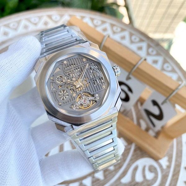 wristwatches men automatic mechanicial watch octo geometric stainless steel hollow flywheel wristband male clock 41mm, Slivery;brown
wristwatches men automatic mechanicial watch octo geometric stainless steel hollow flywheel wristband male clock 41mm, Slivery;brown