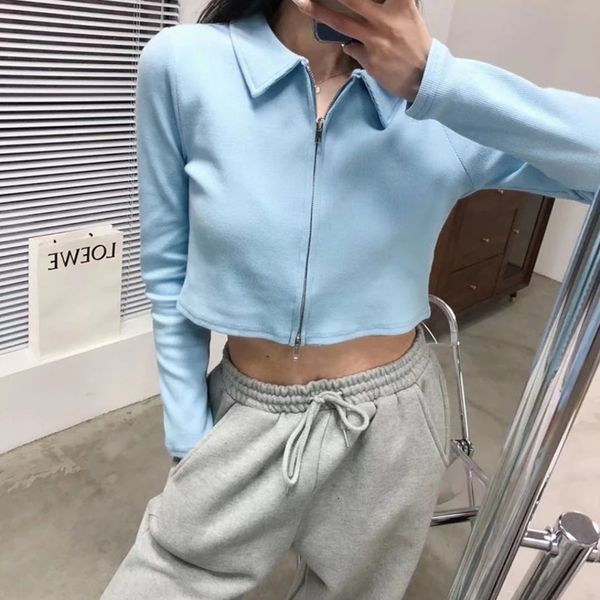 women's sweaters spring new double zipper women short knitted cardigans turn down collar long sleeve solid color cropped slim, White;black
women's sweaters spring new double zipper women short knitted cardigans turn down collar long sleeve solid color cropped slim, White;black