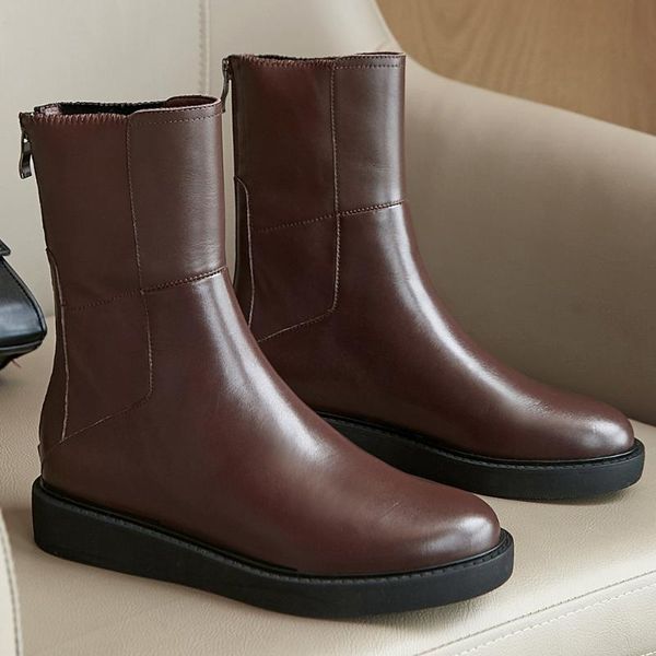 boots women'a genuine leather back zip flats ankle round toe autumn soft comfortable short booties shoes for women, Black
boots women'a genuine leather back zip flats ankle round toe autumn soft comfortable short booties shoes for women, Black