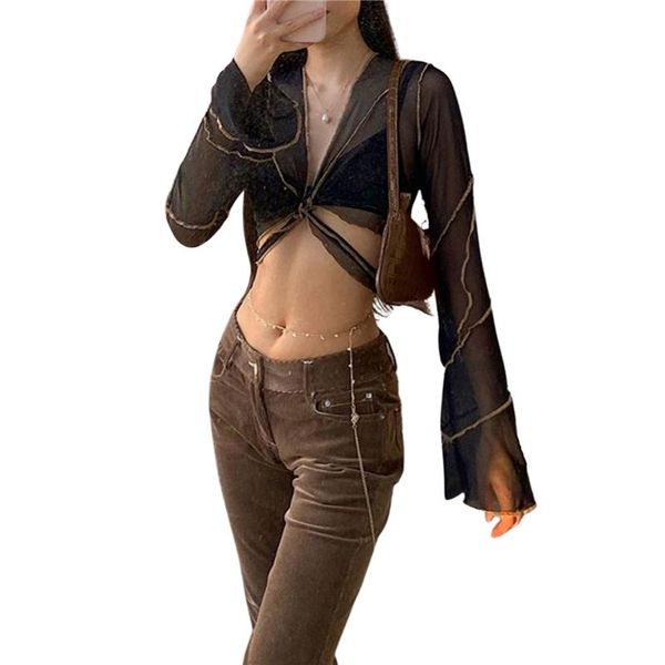 women's blouses & shirts women summer long sleeve blouse y2k sheer mesh see through cardigan harajuku e-girl fashion streetwear, White
women's blouses & shirts women summer long sleeve blouse y2k sheer mesh see through cardigan harajuku e-girl fashion streetwear, White