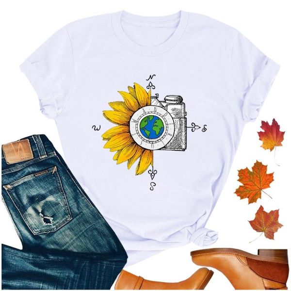 women's t-shirt sunflower camera women summer short sleeve o-neck camiseta mujer manga corta womens t shirt koszulki damskie, White
women's t-shirt sunflower camera women summer short sleeve o-neck camiseta mujer manga corta womens t shirt koszulki damskie, White