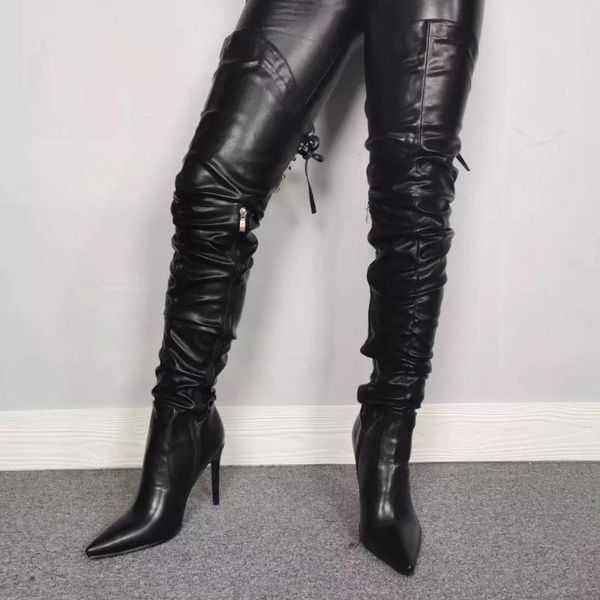 women's thigh high overknee stiletto fetish heels boots pointed toe super black night club shoes women plus us size 5-15
women's thigh high overknee stiletto fetish heels boots pointed toe super black night club shoes women plus us size 5-15