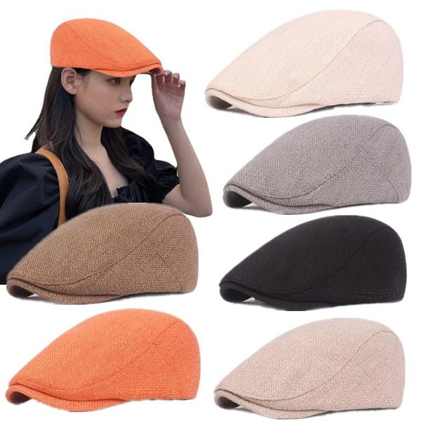 berets 6 colors retro casual adjustable fashion cool gilrs cotton and linen forward caps women travel outdoor artist, Blue;gray
berets 6 colors retro casual adjustable fashion cool gilrs cotton and linen forward caps women travel outdoor artist, Blue;gray