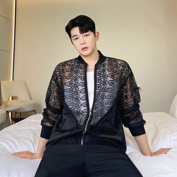 men's jackets male korean streetwear fashion coat spring summer menswear lace splice hollow loose casual sun protection jacket, Black;brown
men's jackets male korean streetwear fashion coat spring summer menswear lace splice hollow loose casual sun protection jacket, Black;brown