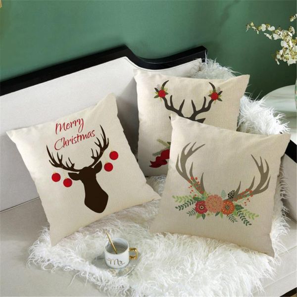 cushion/decorative pillow nanacoba christmas deer flower case festival sofa decoration cushion cover linen throw pillowcases home decor 45x4
cushion/decorative pillow nanacoba christmas deer flower case festival sofa decoration cushion cover linen throw pillowcases home decor 45x4