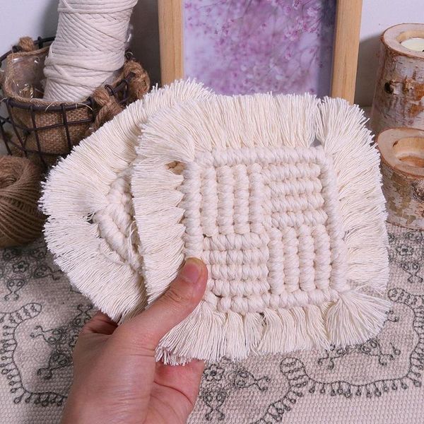 mats & pads placemat with tassel cotton rope square woven heat insulation pad anti-scalding tableware
mats & pads placemat with tassel cotton rope square woven heat insulation pad anti-scalding tableware