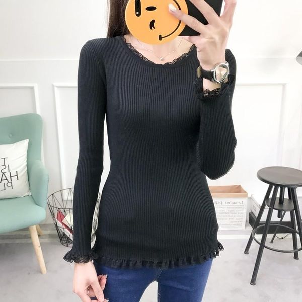 women's sweaters 2021 autumn winter women jumper knitted fleece lining warm ladies sweater lace patchwork high stretch v-neck female pu, White;black
women's sweaters 2021 autumn winter women jumper knitted fleece lining warm ladies sweater lace patchwork high stretch v-neck female pu, White;black