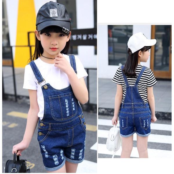 girls overalls 2021 summer short bib jeans for girl children fashion hole pants 3-9 years kids clothes jumpsuits, Blue 
girls overalls 2021 summer short bib jeans for girl children fashion hole pants 3-9 years kids clothes jumpsuits, Blue