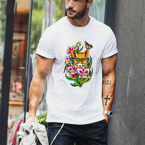 men's t-shirts triditya 50690# cool unisex t shirt wolf and flowers men's tshirt fashion o neck short sleeve  custom-made, White;black
men's t-shirts triditya 50690# cool unisex t shirt wolf and flowers men's tshirt fashion o neck short sleeve  custom-made, White;black