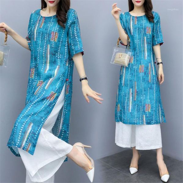 summer short-sleeved fashion casual wild women set wide leg pants o-neck print two piece women's tracksuits, Gray
summer short-sleeved fashion casual wild women set wide leg pants o-neck print two piece women's tracksuits, Gray