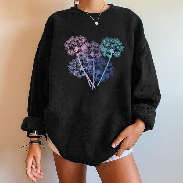women's hoodies & sweatshirts harajuku for women color dandelion print funny female sweatshirt streetwear drop-shoulder pullovers fall, Black
women's hoodies & sweatshirts harajuku for women color dandelion print funny female sweatshirt streetwear drop-shoulder pullovers fall, Black