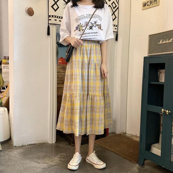 skirts 2021 spring summer skirt feminine oversize korean style line yellow harajuku chess long waist high women's skirts, Black
skirts 2021 spring summer skirt feminine oversize korean style line yellow harajuku chess long waist high women's skirts, Black