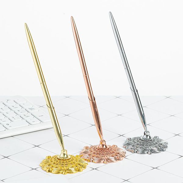 ballpoint pens luxury gold sliver metal pen 1.0mm black ink business office signature student stationery supplies, Blue;orange
ballpoint pens luxury gold sliver metal pen 1.0mm black ink business office signature student stationery supplies, Blue;orange