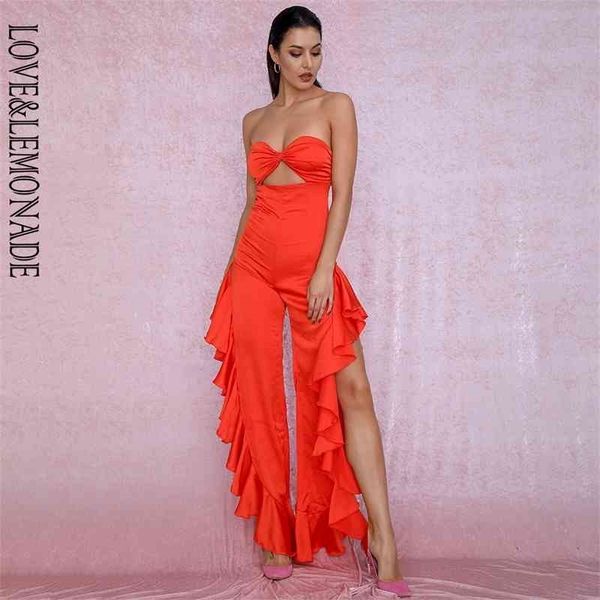 love&lemonade orange tube cut out side slit ruffled jumpsuit lm81772 210326, Black;white
love&lemonade orange tube cut out side slit ruffled jumpsuit lm81772 210326, Black;white