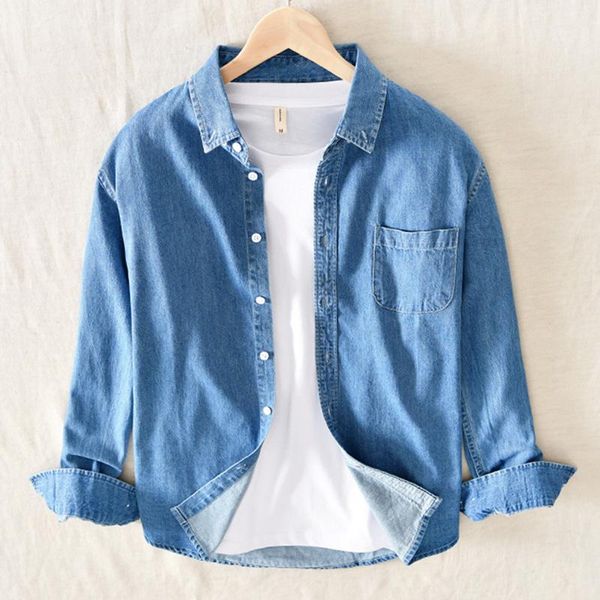 men's casual shirts 100% cotton plus size denim shirt 2021 four seasons loose long sleeve male high-end brand clothes, White;black
men's casual shirts 100% cotton plus size denim shirt 2021 four seasons loose long sleeve male high-end brand clothes, White;black