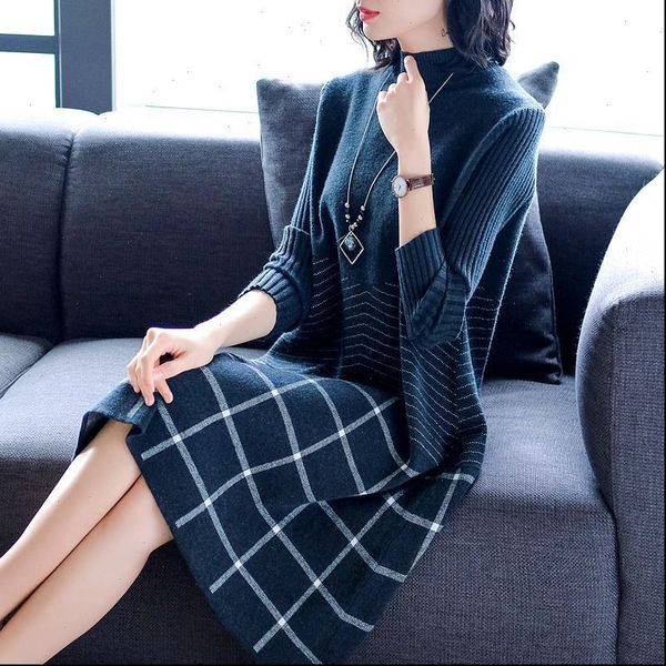 autumn womens dress winter long sleeves sweater fashion plaid and striped knitting elegant women a line dresses, Black;gray
autumn womens dress winter long sleeves sweater fashion plaid and striped knitting elegant women a line dresses, Black;gray