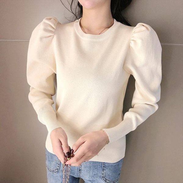 fashion korean style knitting women womens sweater pullover shirt spring autumn elegant blouse pleated puff long sleeve slim waist, White;black
fashion korean style knitting women womens sweater pullover shirt spring autumn elegant blouse pleated puff long sleeve slim waist, White;black