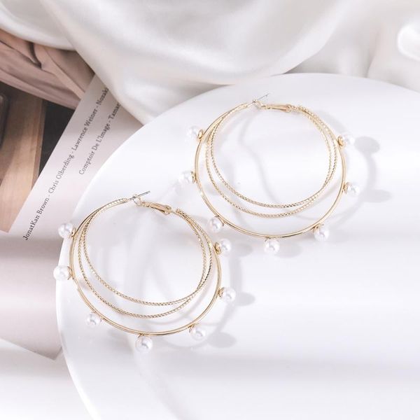 hoop & huggie european and american multi-layer pearl alloy big circle oversize ear women gold cool elegant jewelry wholesale, Golden;silver
hoop & huggie european and american multi-layer pearl alloy big circle oversize ear women gold cool elegant jewelry wholesale, Golden;silver