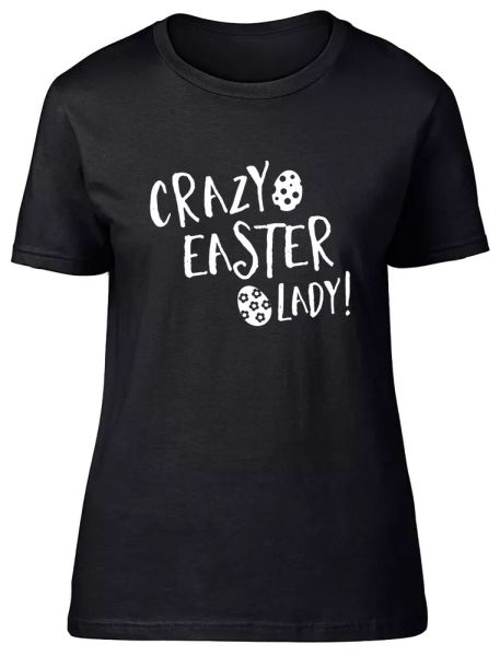 Crazy Easter Lady Fitted Womens Ladies T Shirt, White;black
Crazy Easter Lady Fitted Womens Ladies T Shirt, White;black