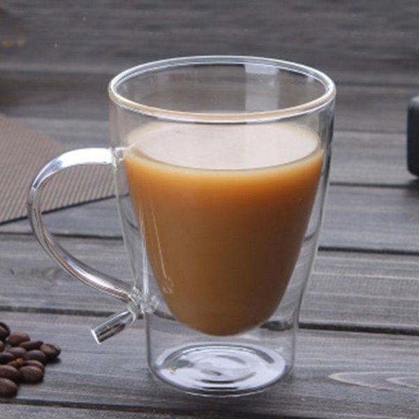 300ml double walls coffee glass cup with s-shaped handle creative borosilicate heat-resistant milk tea juice mug mugs
300ml double walls coffee glass cup with s-shaped handle creative borosilicate heat-resistant milk tea juice mug mugs