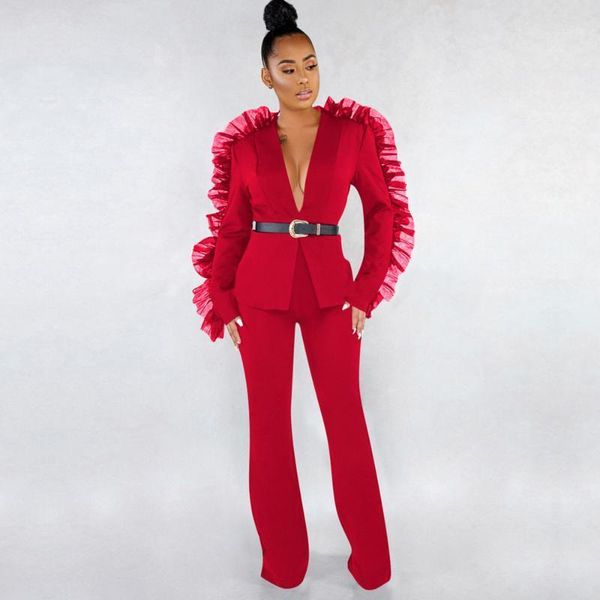 two piece dress women sets autumn office lady mesh long sleeve causal blazer coats wide legs pants suits plus size red outfits, White
two piece dress women sets autumn office lady mesh long sleeve causal blazer coats wide legs pants suits plus size red outfits, White