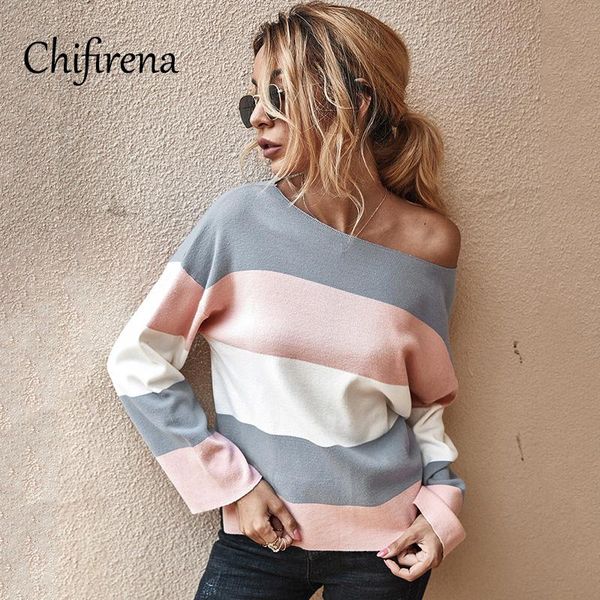 chifirena fashion autumn winter long sleeve striped sweater women o neck casual pullovers knitted loose warm female women's sweaters, White;black
chifirena fashion autumn winter long sleeve striped sweater women o neck casual pullovers knitted loose warm female women's sweaters, White;black