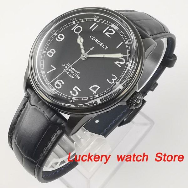 wristwatches 41mm men watch black dial 316l stainless steel case leather strap miyota automatic movement mechanical wrist watches, Slivery;brown
wristwatches 41mm men watch black dial 316l stainless steel case leather strap miyota automatic movement mechanical wrist watches, Slivery;brown