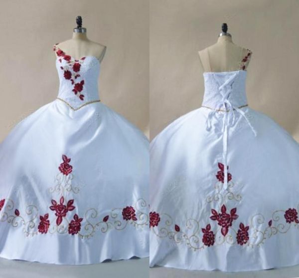 red gold embroidered wedding dress white plus size 2021 one shoulder open back lace-up bridal dresses womens formal gowns vestidos de quince
red gold embroidered wedding dress white plus size 2021 one shoulder open back lace-up bridal dresses womens formal gowns vestidos de quince