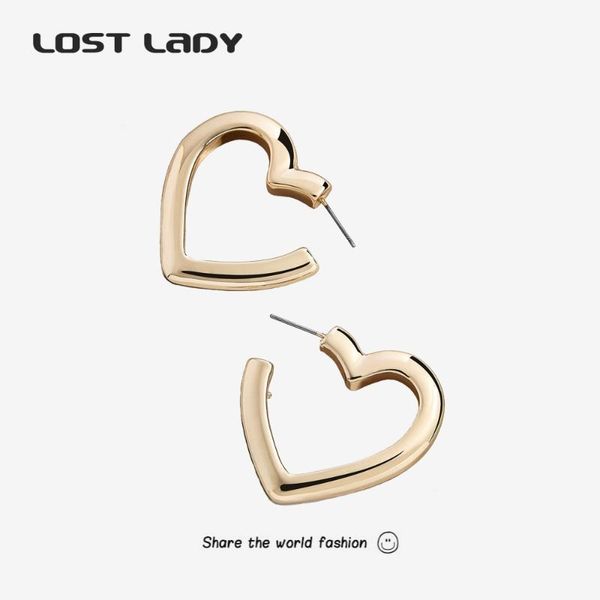 hoop & huggie lost lady trendy classic heart earrings minimalist statement gold color for women party jewelry friend gifts, Golden;silver
hoop & huggie lost lady trendy classic heart earrings minimalist statement gold color for women party jewelry friend gifts, Golden;silver