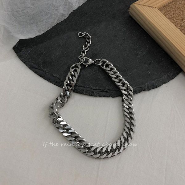 link, chain korean cuban male couple bracelet women/men armband goud thick harajuku punk stainless steel goth tide, Black
link, chain korean cuban male couple bracelet women/men armband goud thick harajuku punk stainless steel goth tide, Black
