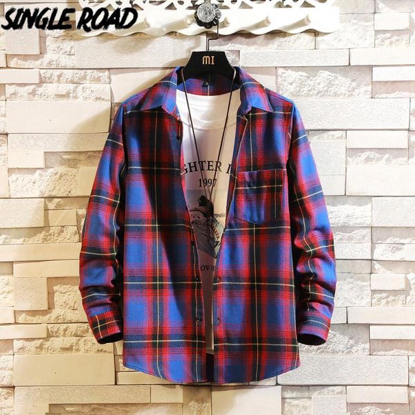 men's casual shirts singleroad plaid dress shirt men 2021 spring japanese streetwear mens red korean clothes blouse male, White;black
men's casual shirts singleroad plaid dress shirt men 2021 spring japanese streetwear mens red korean clothes blouse male, White;black