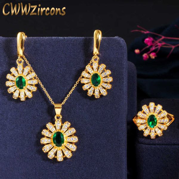 yellow gold color green cubic zircon flower drop pendant necklace earring and ring party jewelry sets t412 210714, Silver
yellow gold color green cubic zircon flower drop pendant necklace earring and ring party jewelry sets t412 210714, Silver