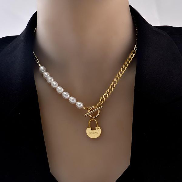 Pendant Necklaces Titanium Steel Non-fading Baroque Natural Pearl Necklace Ins Light Luxury Niche Design Clavicle Chain Female, Silver
Pendant Necklaces Titanium Steel Non-fading Baroque Natural Pearl Necklace Ins Light Luxury Niche Design Clavicle Chain Female, Silver