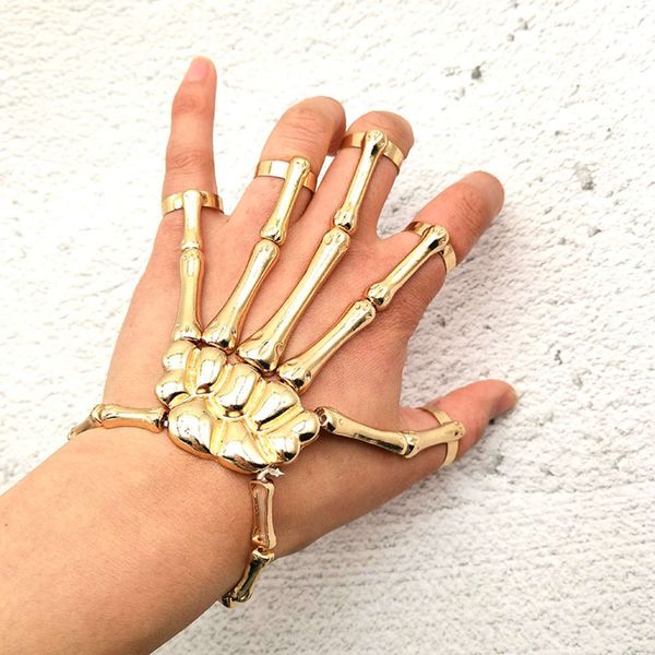 bracelet halloween bracelet female punk hand jewelry exaggerated metal texture even finger ghost skeleton, Golden;silver
bracelet halloween bracelet female punk hand jewelry exaggerated metal texture even finger ghost skeleton, Golden;silver