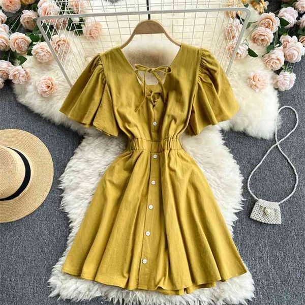 fashion short-sleeved women's summer v-neck elastic slim short a-line dress solid color casual vestidos s482 210527, Black;gray
fashion short-sleeved women's summer v-neck elastic slim short a-line dress solid color casual vestidos s482 210527, Black;gray