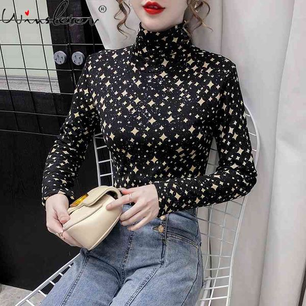 women's t-shirt spring fall korean style thick girls fashion turtleneck print women long sleeve bottoming shirt tees t12, White
women's t-shirt spring fall korean style thick girls fashion turtleneck print women long sleeve bottoming shirt tees t12, White