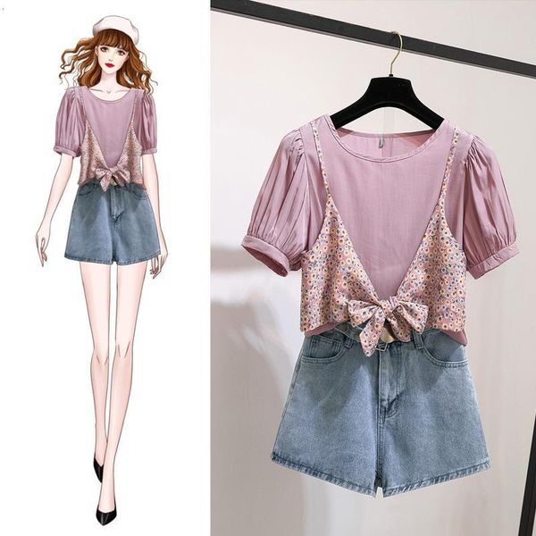 women's shorts ichoix 2 piece of breech breeches summer outfits puff sleeve korean style dress cute girl waist tall shorts set z19k, White;black
women's shorts ichoix 2 piece of breech breeches summer outfits puff sleeve korean style dress cute girl waist tall shorts set z19k, White;black