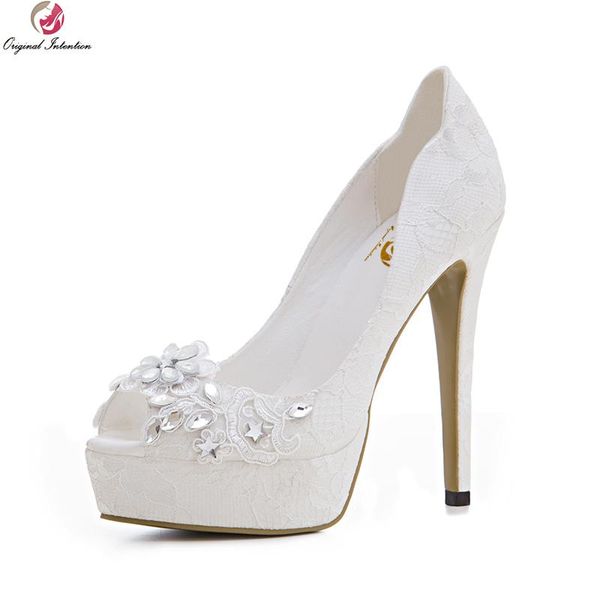 original intention elegant women wedding pumps rhinestone peep toe thin heels white shoes woman plus us size 3-.5 dress, Black
original intention elegant women wedding pumps rhinestone peep toe thin heels white shoes woman plus us size 3-.5 dress, Black