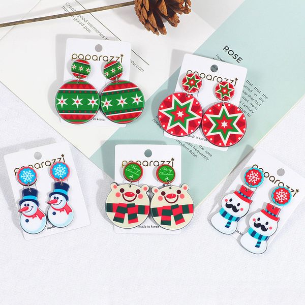 2021 christmas new acrylic fashion personality snowman pattern earrings christmas gift, Silver
2021 christmas new acrylic fashion personality snowman pattern earrings christmas gift, Silver