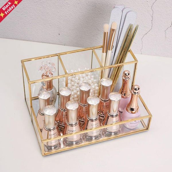 glass makeup organizer bathroom cosmetic with golden covered edge pencil box perfume tools lipstick storage boxes & bins
glass makeup organizer bathroom cosmetic with golden covered edge pencil box perfume tools lipstick storage boxes & bins