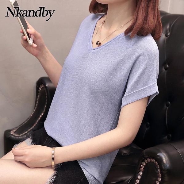 nkandby plus size women ice silk t-shirt summer casual loose v-neck short sleeve knitted tshirt oversize minimalist style women's, White
nkandby plus size women ice silk t-shirt summer casual loose v-neck short sleeve knitted tshirt oversize minimalist style women's, White