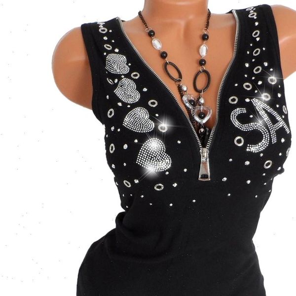 women tanks ladies drill party zipper sleeveless vest tank blouse streetwear et chemisier femme, White
women tanks ladies drill party zipper sleeveless vest tank blouse streetwear et chemisier femme, White