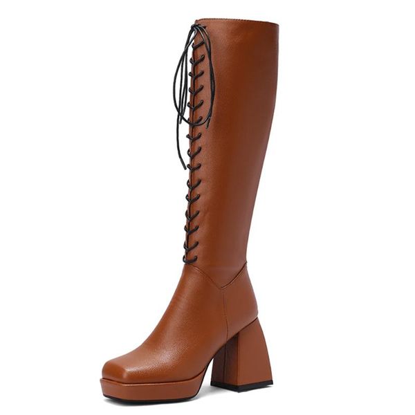 boots lapolaka classical female square heel toe zip high cross-tied winter fashion women knee booties, Black
boots lapolaka classical female square heel toe zip high cross-tied winter fashion women knee booties, Black