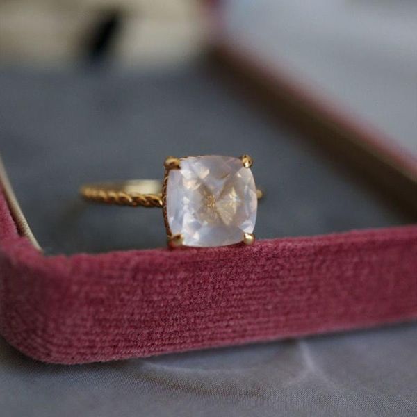 original pink spar geometric facet opening adjustable ring golden twist shape light luxury charm women silver jewelry cluster rings, Golden;silver
original pink spar geometric facet opening adjustable ring golden twist shape light luxury charm women silver jewelry cluster rings, Golden;silver