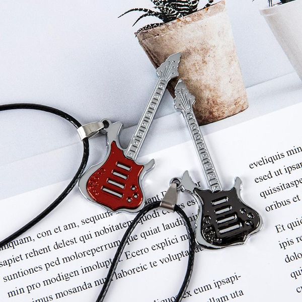 pendant necklaces rinhoo trendy leather chain guitar necklace for men punk rock music jewelry gift stainless steel wholesale, Silver
pendant necklaces rinhoo trendy leather chain guitar necklace for men punk rock music jewelry gift stainless steel wholesale, Silver