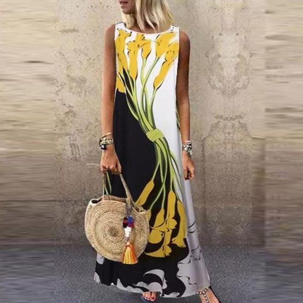 casual dresses elegant women's round neck sleeveless flower butterfly print stitching fashion dress vestidos elegantes para, Black;gray
casual dresses elegant women's round neck sleeveless flower butterfly print stitching fashion dress vestidos elegantes para, Black;gray